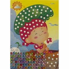 Мозаика из страз мини 17,5х13 см. "ДЕВОЧКА ПОД ЗОНТИКОМ", Китай