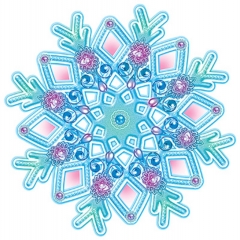 Украшение на скотче (10шт), 150мм х 150мм, "Снежинка", АВ-Принт, РФ