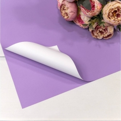 Плёнка в листах 55х55 см.(20 шт.), матовая двустор., 65мкм., Сиреневый/Белый, "OMG gift", Китай