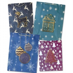 Пакет ЛЮКС 31х40х12см, "НГ" (Аппликация, фольга) в асс., Китай