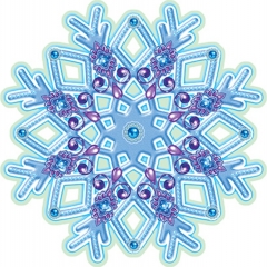 Украшение на скотче (10шт), 250мм х 250мм, "Снежинка", АВ-Принт, РФ