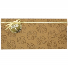 Конверт для денег ручной работы КРАФТ (9х19см.), Без подписи, "Стильная Открытка", РФ