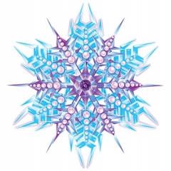 Украшение на скотче (10шт), 250мм х 250мм, "Снежинка", АВ-Принт, РФ