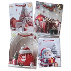 Пакет ЛЮКС 18х24х8,5см, "НГ" (Аппликация, блёстки) в асс., Китай