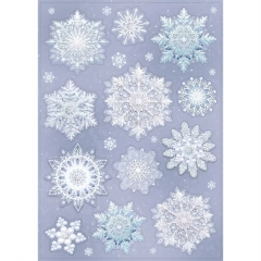 Наклейка двухстор. д/декорирования  «Снежинки» 33х23 см., (778), АО "Мир поздравлений", РФ Наклейка двухстор. д/декорирования  «Снежинки» 33х23 см., (778), АО "Мир поздравлений", РФ