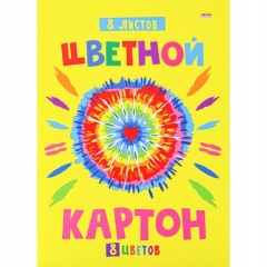 Картон цветной А4/8л. "ОДУВАНЧИК И СЕРДЕЧКО", "Profit"РФ