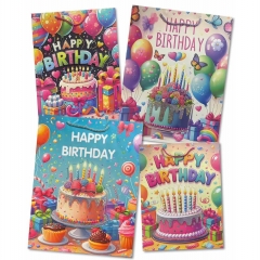 Пакет ЛЮКС 31х40х12см., "HAPPY BIRTHDAY" (Аппликация, фольга) в асс., Китай