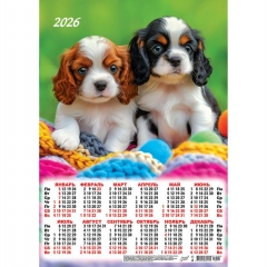 Календарь А3.  "Пушистые братишки",  ООО "Белая Ворона", РФ Календарь А3.  "Пушистые братишки",  ООО "Белая Ворона", РФ