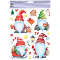 Наклейка двухстор. д/декорирования «Новогодние волшебники» 33,2х23,7 см., (502), ООО "Открытая планета", РФ