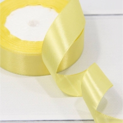 Лента атласная (сатин) 2,5 см. /25 ярдов (+/-10%), Желтый, OMG gift, Китай