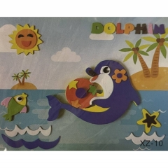 3Д аппликация с фоамираном  c подвижными деталями 25,5х21 см. "ДЕЛЬФИН" в асс., Китай