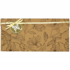 Конверт для денег ручной работы КРАФТ (9х19см.), Без подписи, "Стильная Открытка", РФ