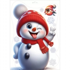 Наклейка двухстор. д/декорирования "Снеговик" 33,2х23,7 см., (502), АО "Праздник", РФ