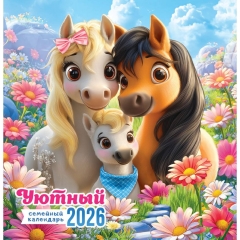 Календарь перекидной на скрепке, картон, 23х23,5 см. "Символ года. Уютный календарь", РФ