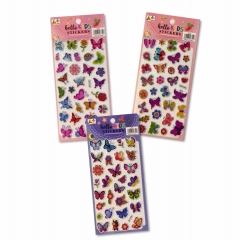 Наклейка дутик 10х22см. "Бабочки" в ассортименте, Китай