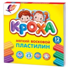 Пластилин 12 цв со стеком мягкий "Кроха", ЛУЧ, РФ