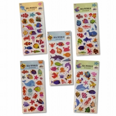 Наклейка дутик 10х22см. "Подводный мир" в ассортименте, Китай