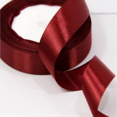Лента атласная (сатин) 2,5 см. / 25 ярдов (+/-10%), Тёмный красно-коричневый, OMG gift, Китай