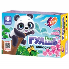 Гуашь 6 цв 15 мл " ZOO ", ЛУЧ, РФ
