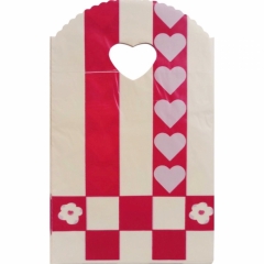 Пакет ПВД 13х21 с вырубной ручкой (50 шт.). СЕРДЦА, Китай