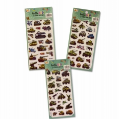 Наклейка дутик 10х22см. "Военная техника" в ассортименте, Китай