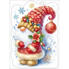 Наклейка двухстор. д/декорирования «Новогодний гномик» 33,2х23,7 см., (502), АО "Праздник", РФ