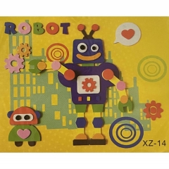 3Д аппликация с фоамираном  c подвижными деталями 25,5х21 см. "РОБОТ" в асс., Китай