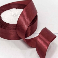 Лента атласная (сатин) 2,5 см. /25 ярдов (+/-10%), Винный, OMG gift, Китай