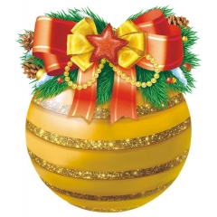 Украшение на скотче (10шт), 15х15см., "Шарик"( двусторонняя печать), РФ