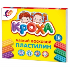 Пластилин 16 цв со стеком мягкий "Кроха", ЛУЧ, РФ