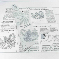 Плёнка в листах 57х57см., (20 шт.) матовая "Flower & Herb" 50мкм Белый/Чёрный, OMG gift, Китай