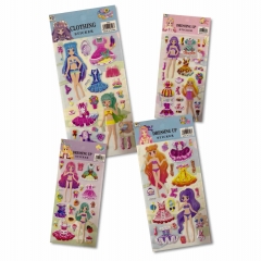 Наклейка дутик 10х22см. "Модные девочки-2" в ассортименте, Китай