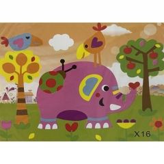 3Д аппликация с фоамираном 25,5х21 см. "СЛОН-2" в асс., Китай