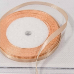 Лента атласная 0,6 см. / 25 ярдов (+/-10%)  Тёмно-персиковый, OMG gift, Китай