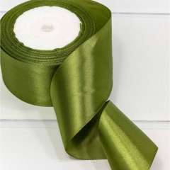 Лента атласная (сатин) 5 см. /25 ярдов (+/-10%), Оливковый, OMG gift, Китай