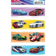 Наклейки д/украшения А6 (20шт.)  "Гонки", "Принт Плюс"(Лис), РФ Наклейки д/украшения А6 (20шт.)  "Гонки", "Принт Плюс"(Лис), РФ