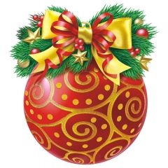 Украшение на скотче (10шт), 15х15см., "Шарик"( двусторонняя печать), РФ