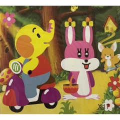 3Д аппликация с фоамираном 25,5х21 см. "СЛОН И ЗАЯЦ" в асс., Китай