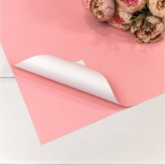 Плёнка в листах 55х55 см.(20 шт.), матовая двустор., 65мкм., Розовый/Белый, "OMG gift", Китай