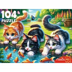 ПАЗЛЫ 104 элемента. "КОТЯТА НА РЫБАЛКЕ", ООО "Рыжий Кот", РФ
