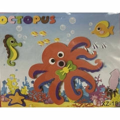 3Д аппликация с фоамираном  c подвижными деталями 25,5х21 см. "ОСЬМИНОГ" в асс., Китай