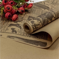 Бумага Крафт 70см., 400г "Газета", OMG gift, Китай