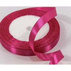 Лента атласная (сатин) 1,2 см. / 25 ярд., Малиновый, OMG gift, Китай