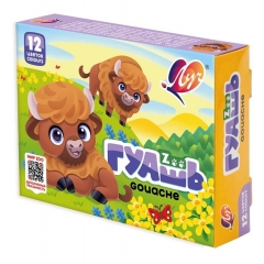 Гуашь 12 цв 15 мл " ZOO ", ЛУЧ, РФ