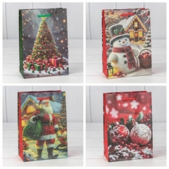 Пакет 14х20х8см. "Новогодний" 128 гр., OMG gift, Китай