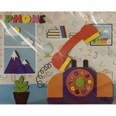 3Д аппликация с фоамираном  c подвижными деталями 25,5х21 см. "ТЕЛЕФОН" в асс., Китай