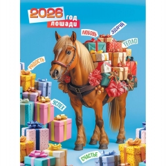 Календарь на магните А6, "Символ года. Море подарков",  ООО "Белая ворона", РФ