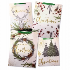 Пакет ЛЮКС 31х40х12см, "Merry Christmas" (Блёстки) в асс., Китай