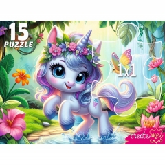 МАКСИ-ПАЗЛЫ 15 элементов. МАЛЕНЬКИЙ ЕДИНОРОГ, ООО "Рыжий Кот", РФ