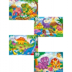 ПАЗЛЫ 80 элементов.  МИР ДИНОЗАВРОВ №52, в ассортименте, ООО "Рыжий Кот", РФ
